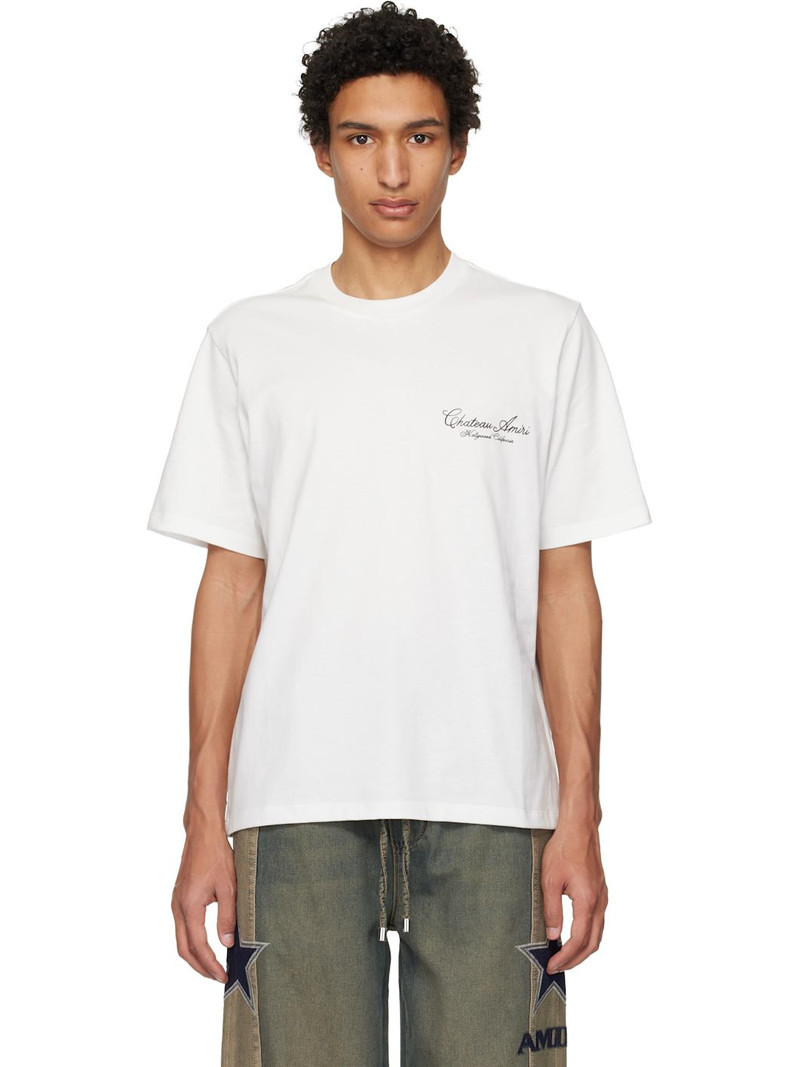 White 'Chateau' Script T-shirt 1