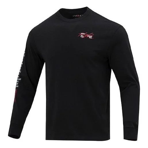 Air Jordan Round Neck Pullover Long Sleeves T-Shirt Men's Black DM0847-010 - 1