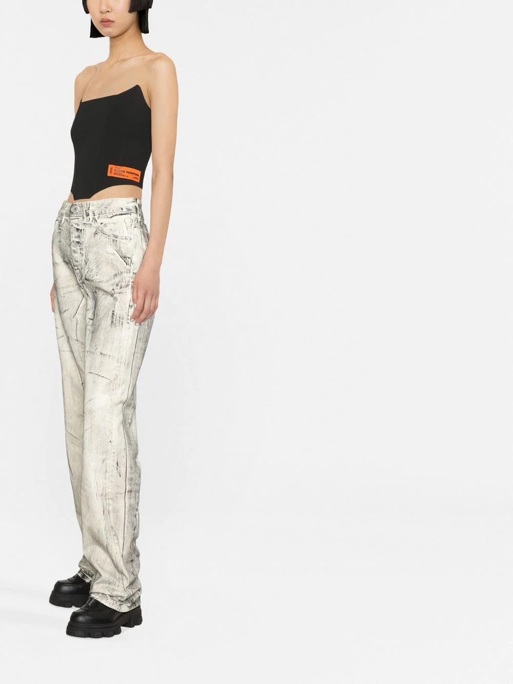 overdyed spray jeans - 4