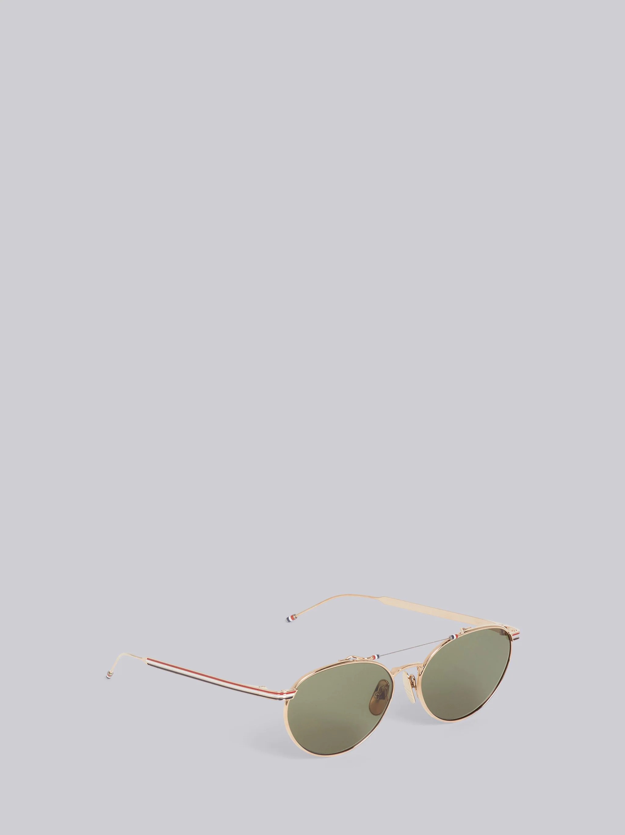 TB919 - White Gold Oval Aviator Sunglasses - 4