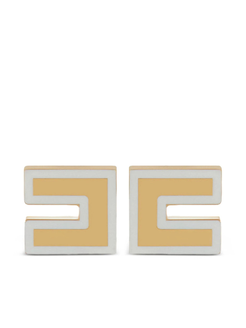 Elisabetta Franchi Logo Square Earrings 1