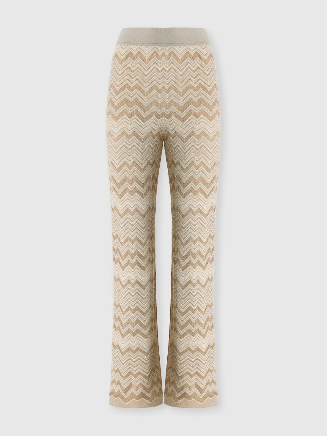 Zig zag viscose and wool straight-leg trousers - 1