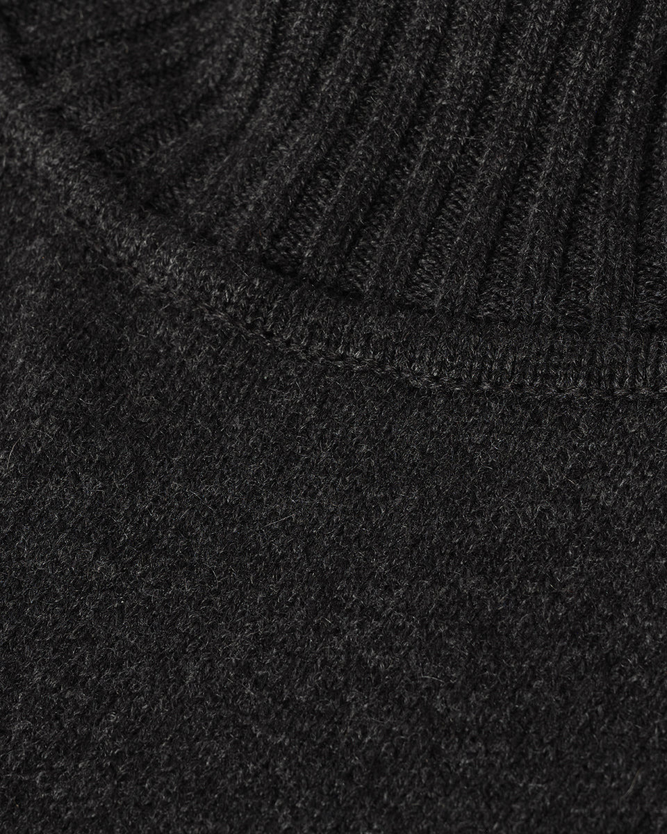 High Neck Grey Cashmere Jumper - 6