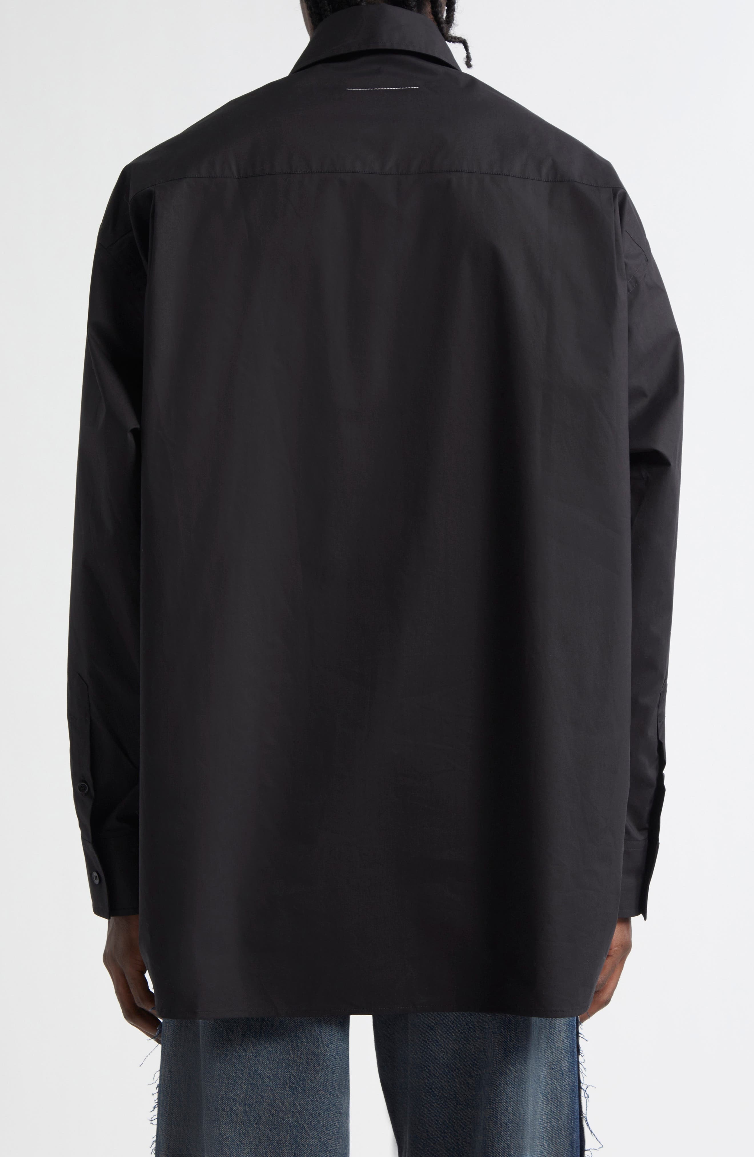 MM6 Maison Margiela Numeric Motif Button-Up Shirt in Black at Nordstrom - 2