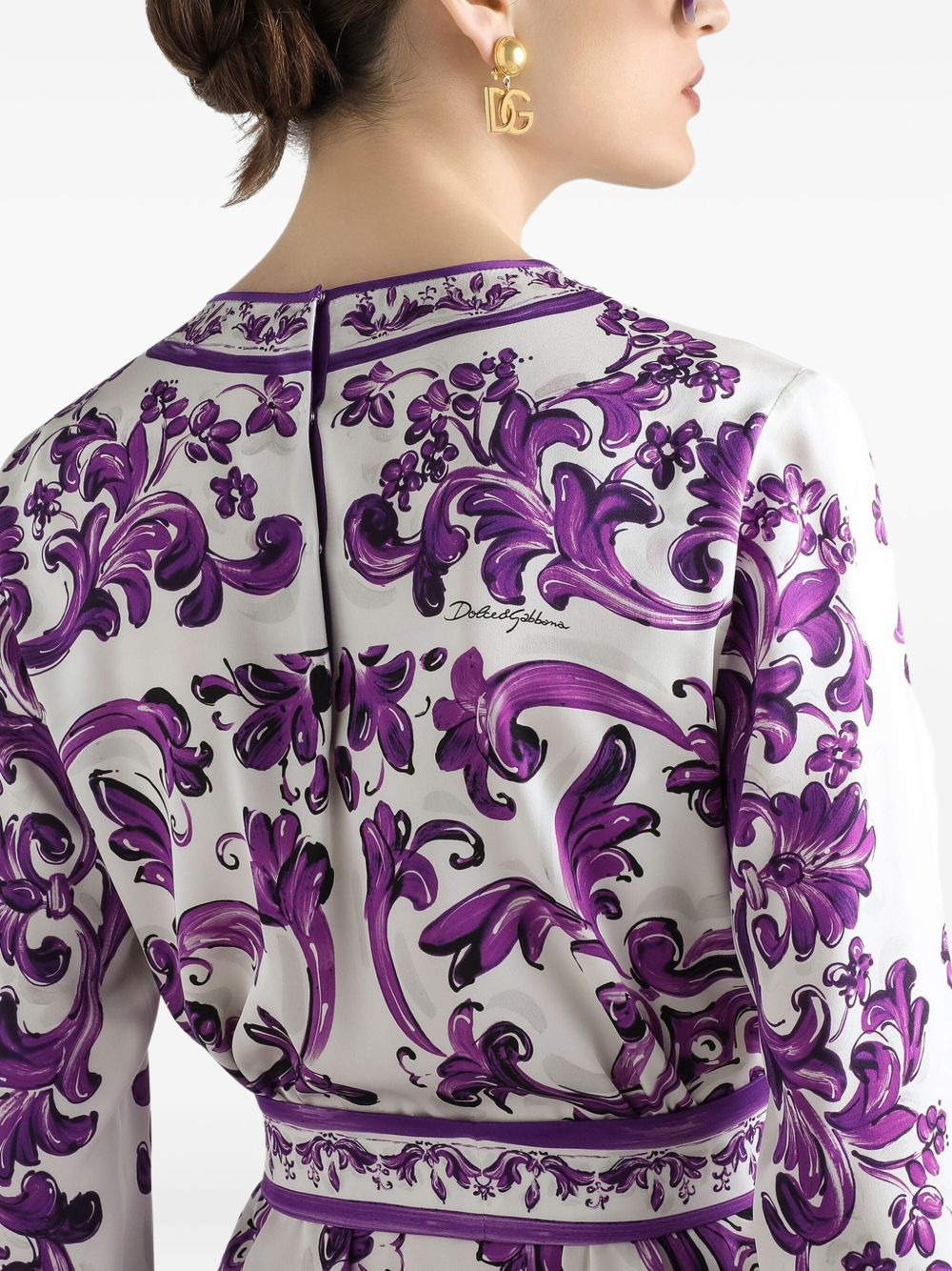 Majolica-print mini dress - 5
