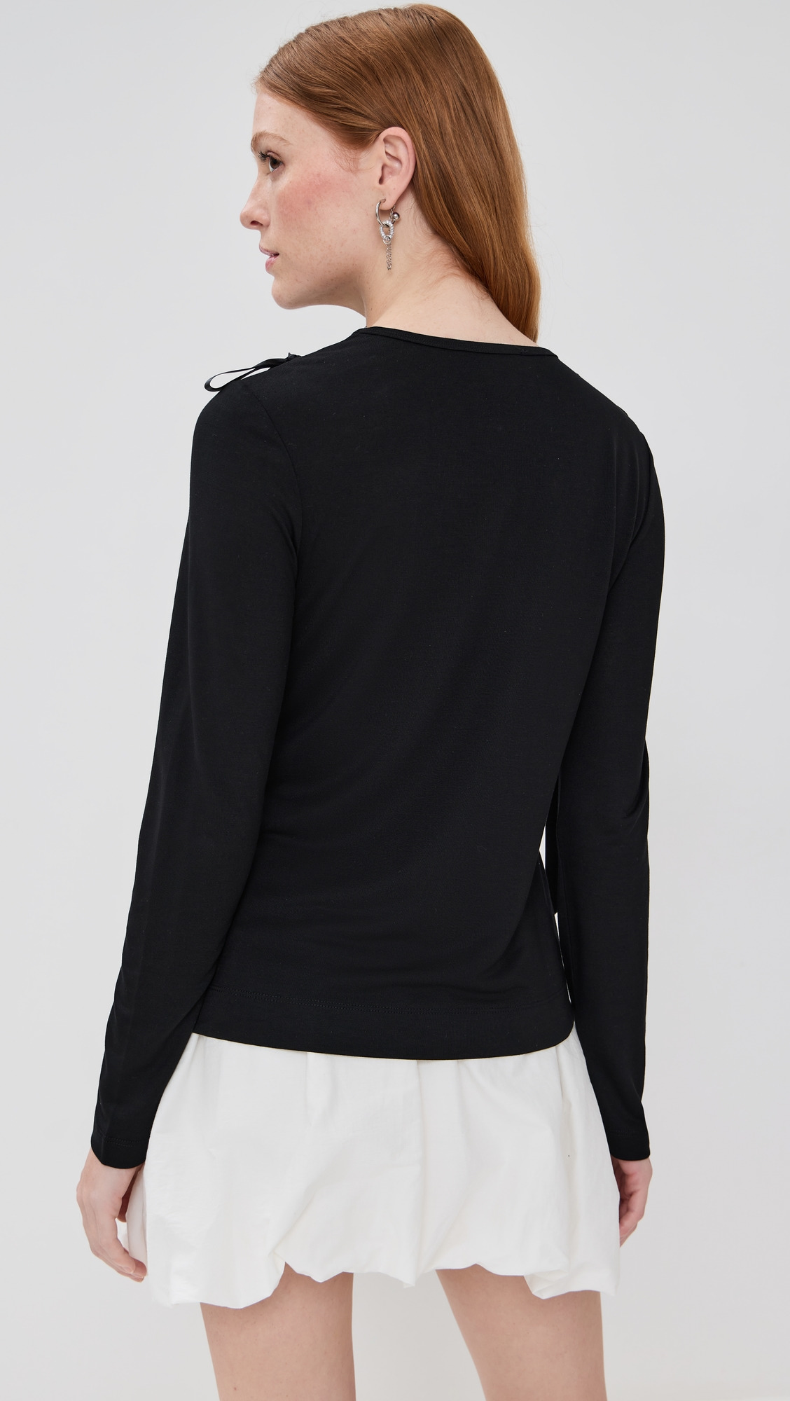 Bow Ribbon Tail Long Sleeve T-Shirt - 2