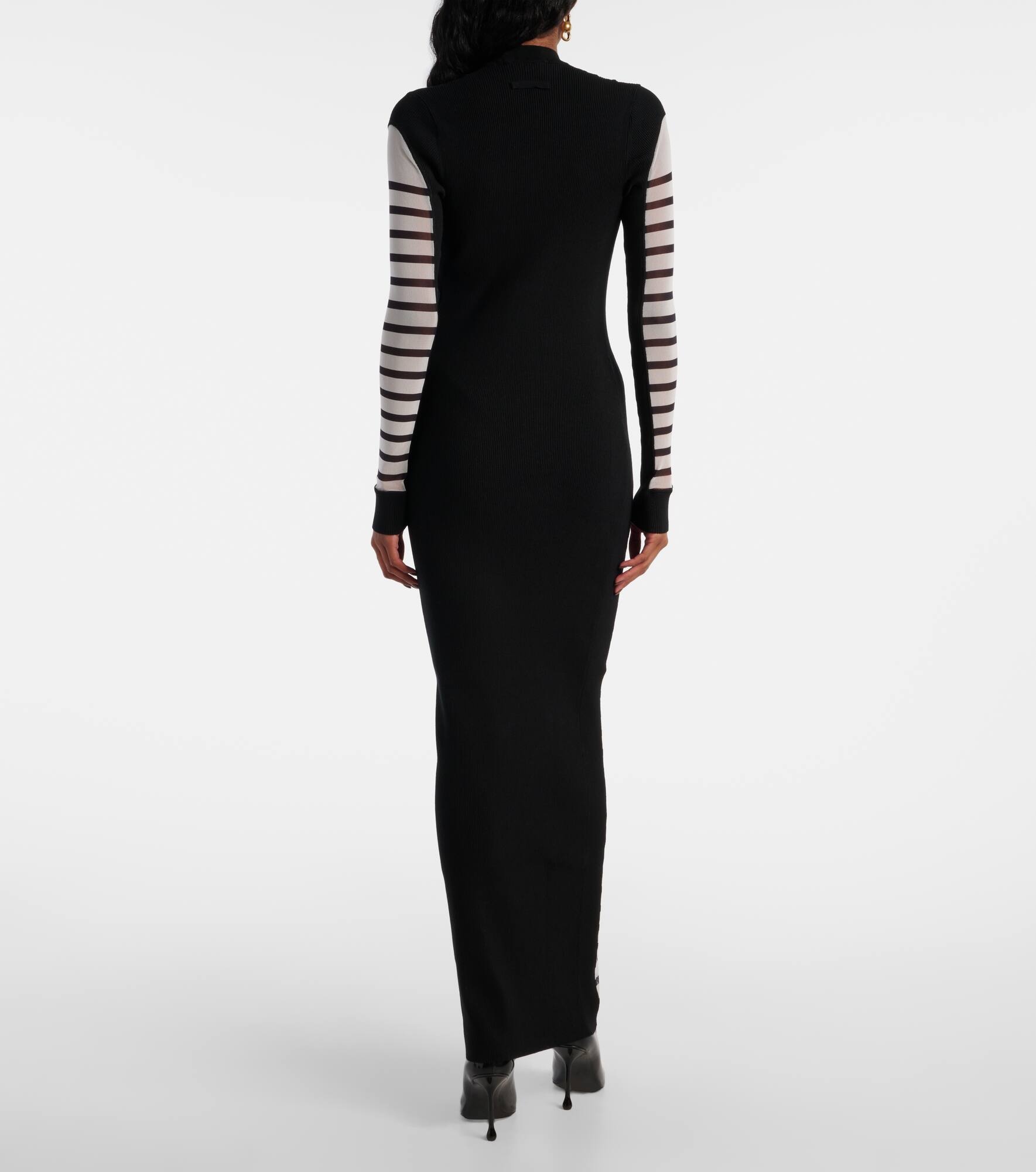 Mariniere striped semi-sheer mesh maxi dress - 3
