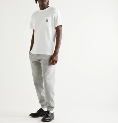 Carhartt Chase Tapered Logo-Embroidered Mélange Fleece-Back Cotton-Blend Jersey Sweatpants outlook