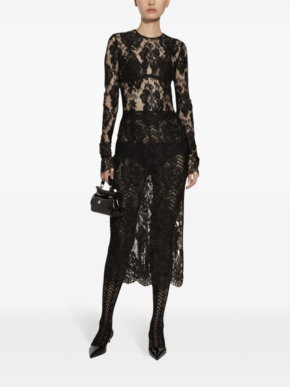 lace midi dress - 2