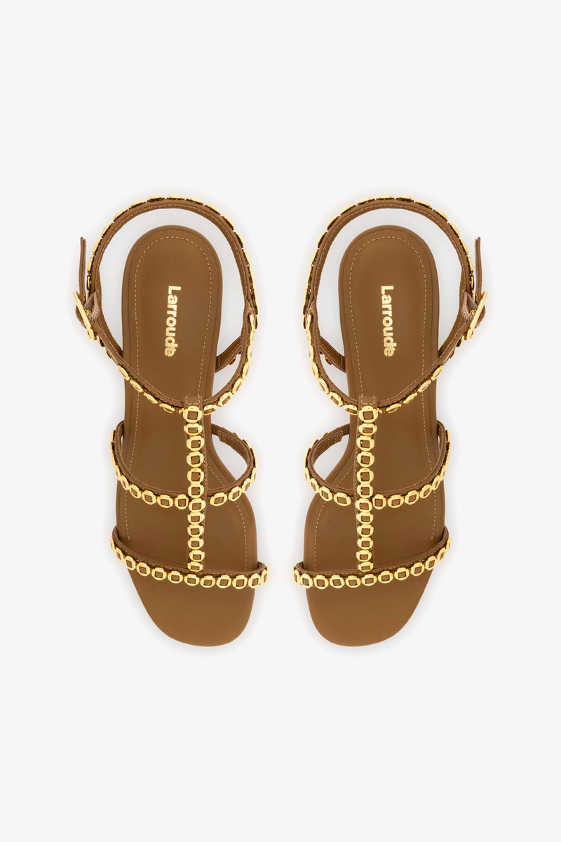 Milanina Block Sandal In Russet Leather 6