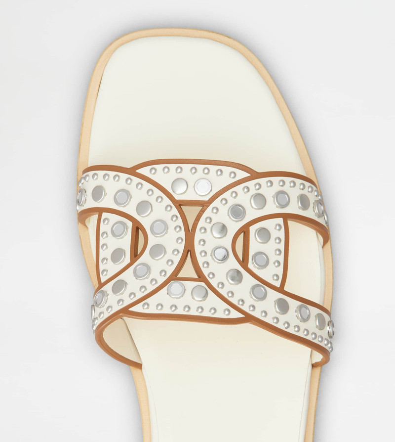 KATE SANDALS IN LEATHER - OFF WHITE 4