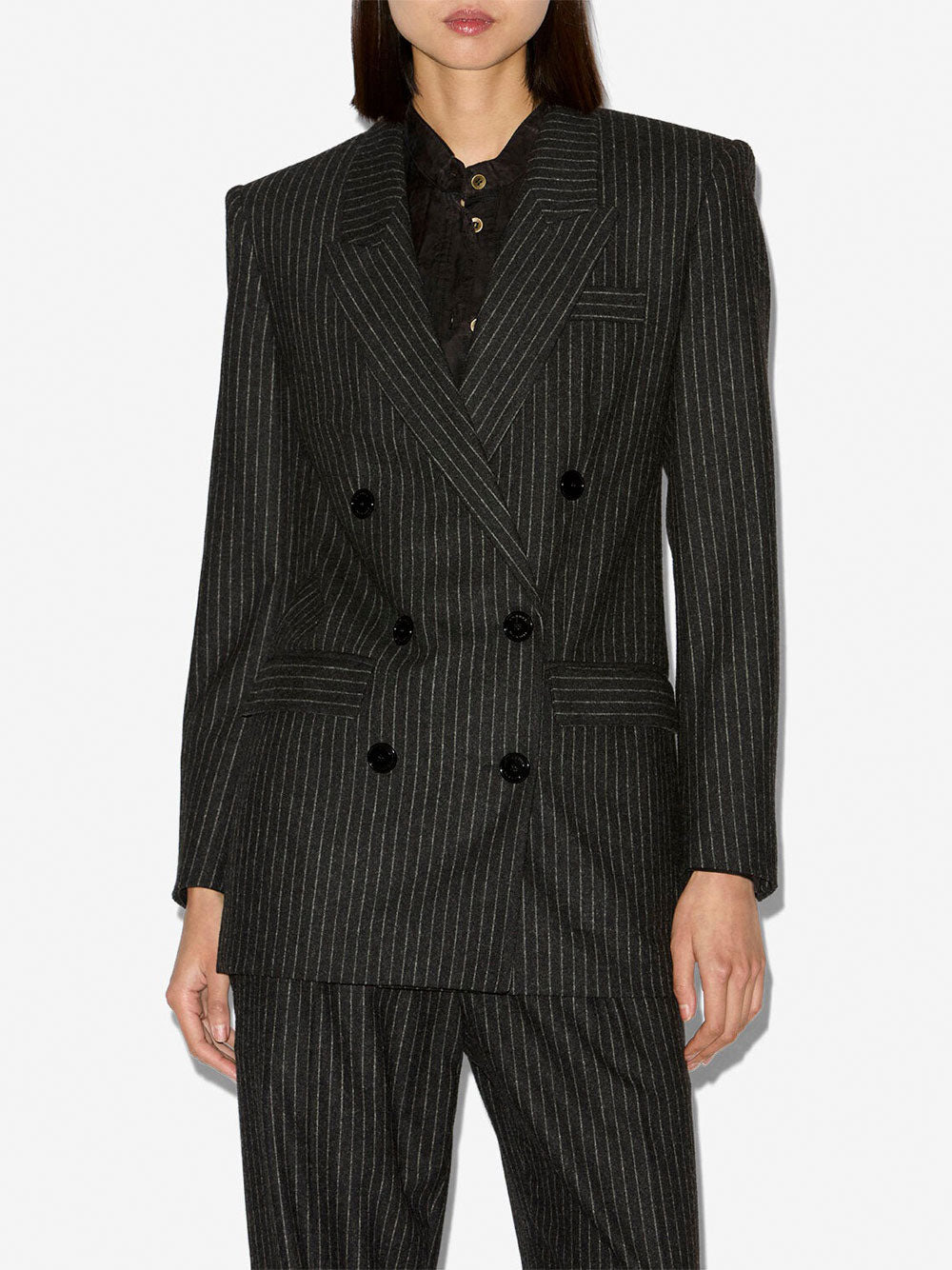 Jevima Striped Wool Suit Jacket - 2