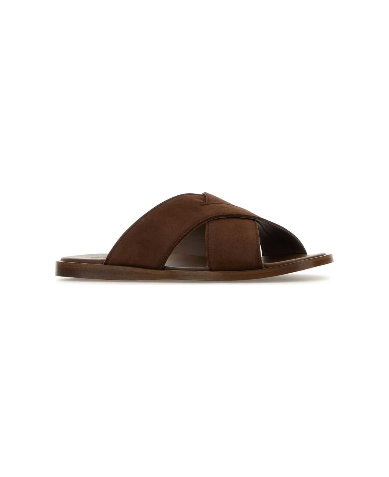 Brown Suede Oriyah Slippers - 2