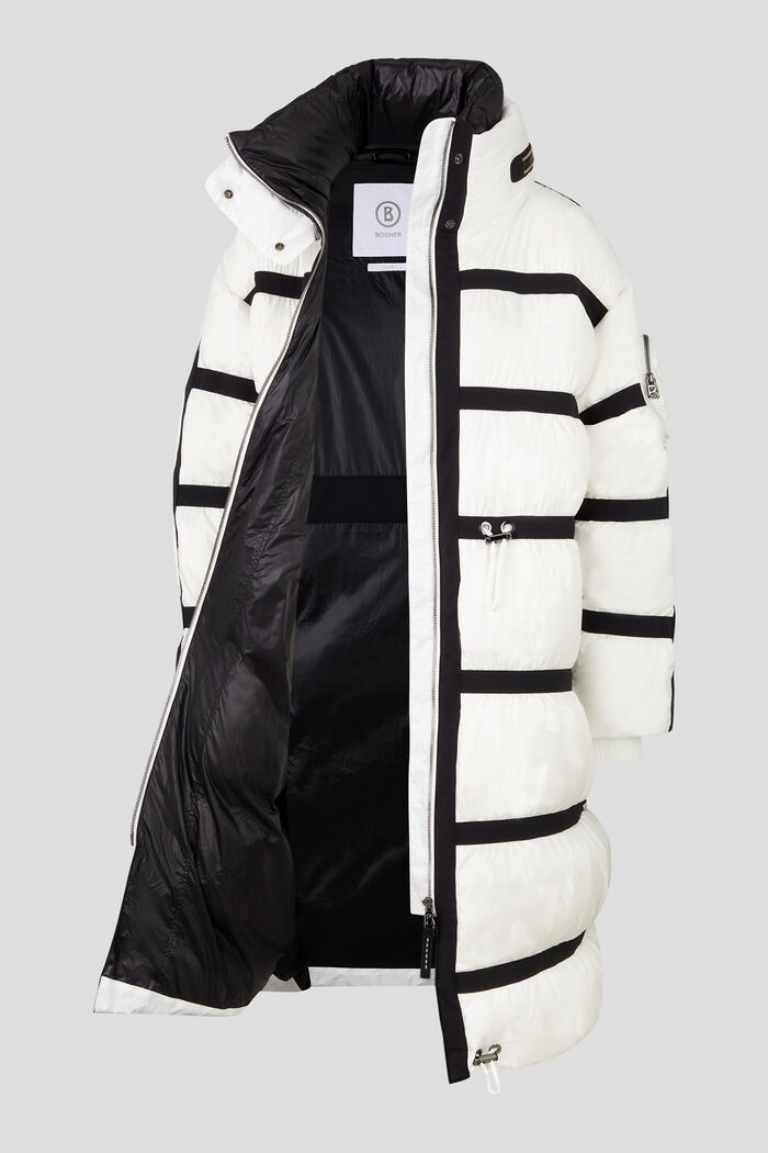 Maxi Down coat in White/Black - 6