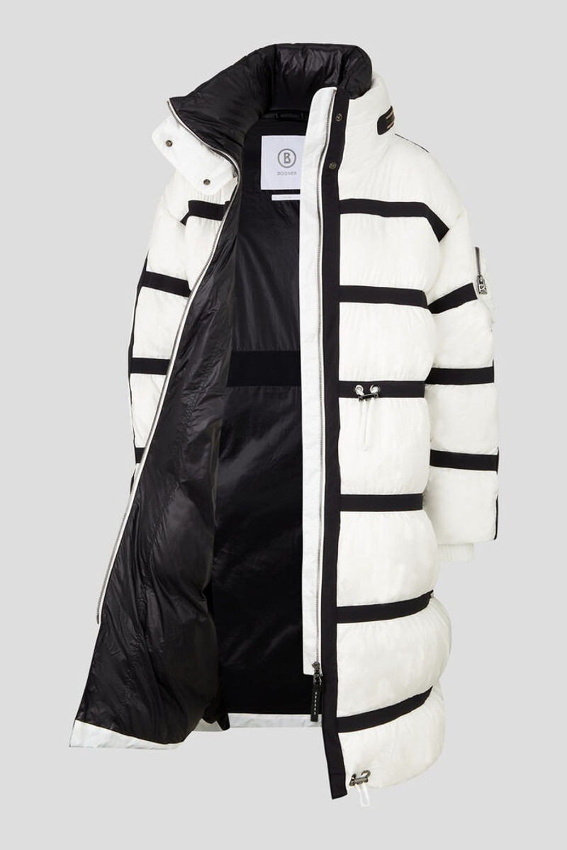 Maxi Down coat in White/Black 6