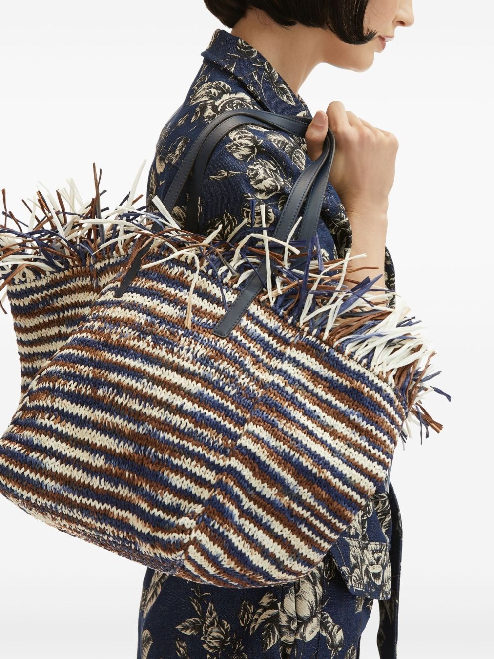 striped tote bag - 2