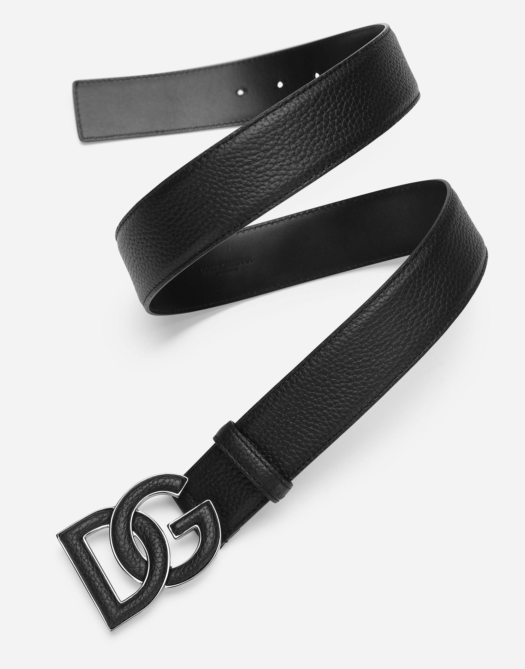 Deerskin-print calfskin belt with logo print - 5