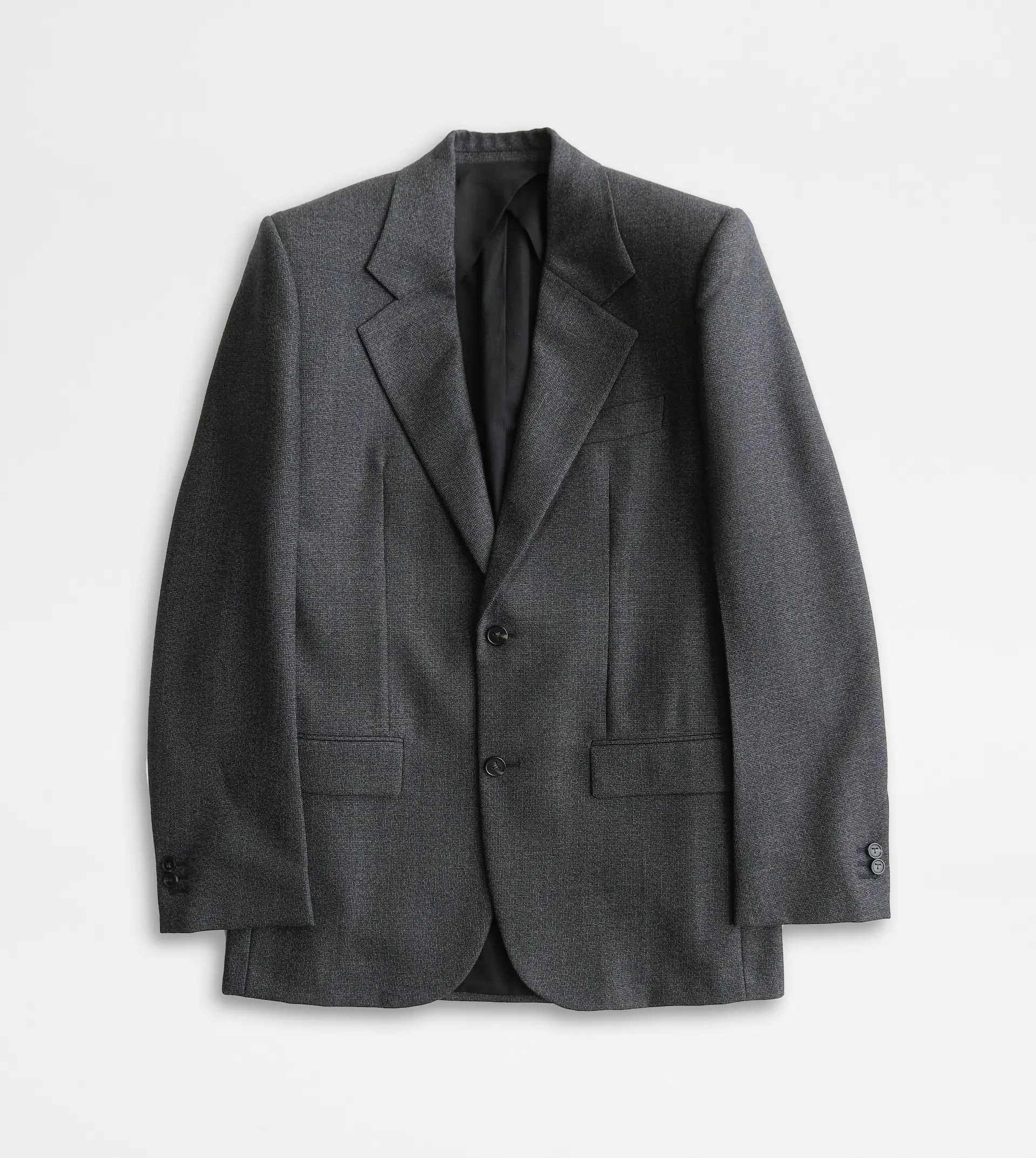 BLAZER IN WOOL - BLACK, GREY - 1