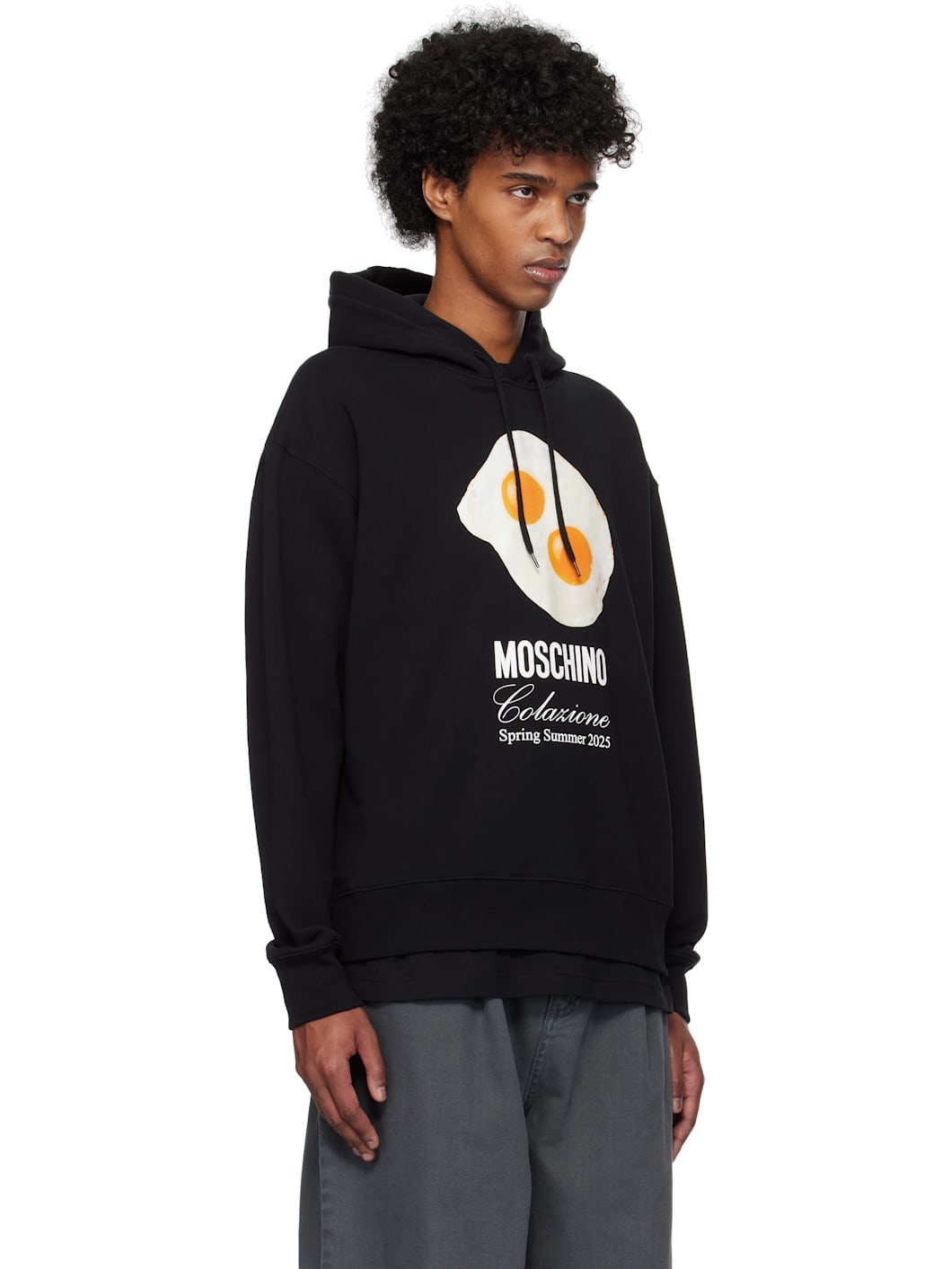 Black Eggs Print Hoodie - 2