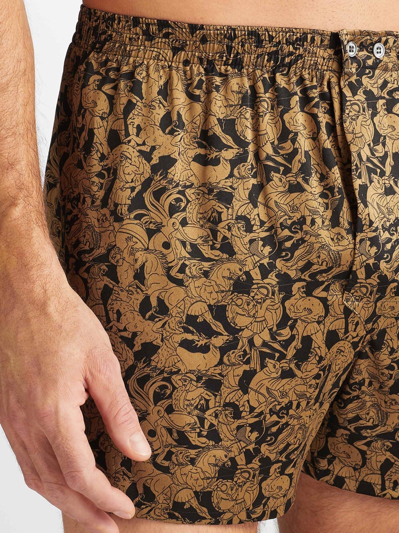 Men's Classic Fit Boxers Brindisi 108 Silk Satin Black - 6