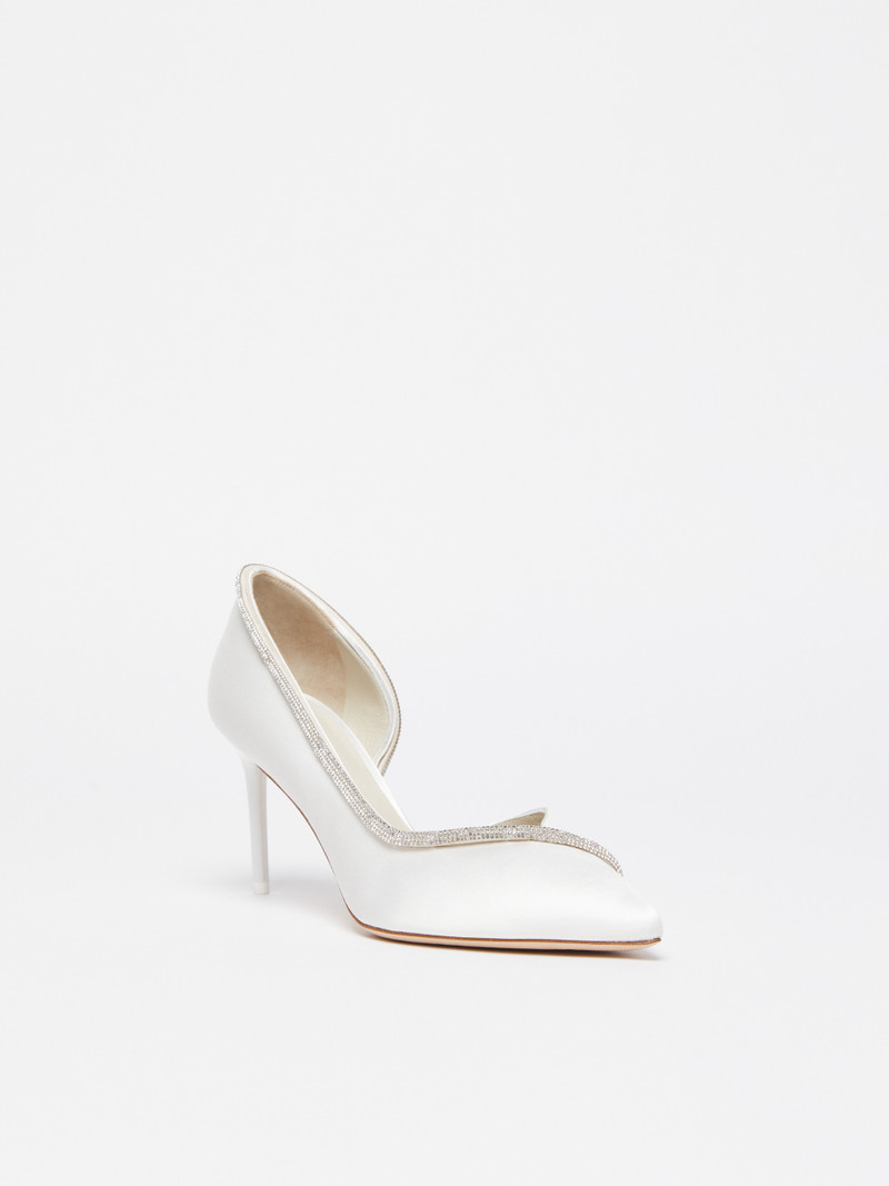Max Mara PUMPCRYSTAL80 Crystal-adorned satin court shoes outlook