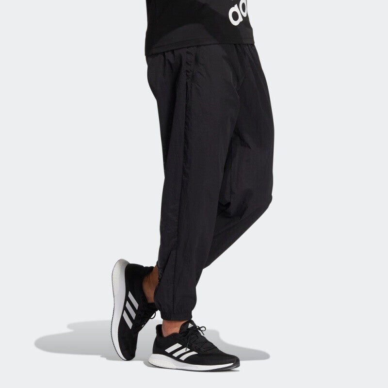adidas Solid Color Small Label Woven Casual Sports Pants/Trousers/Joggers Autumn Black HE7419 - 4