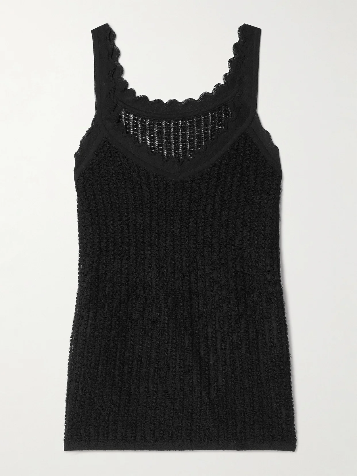 Ennio Scalloped Pointelle-knit Tank - 1