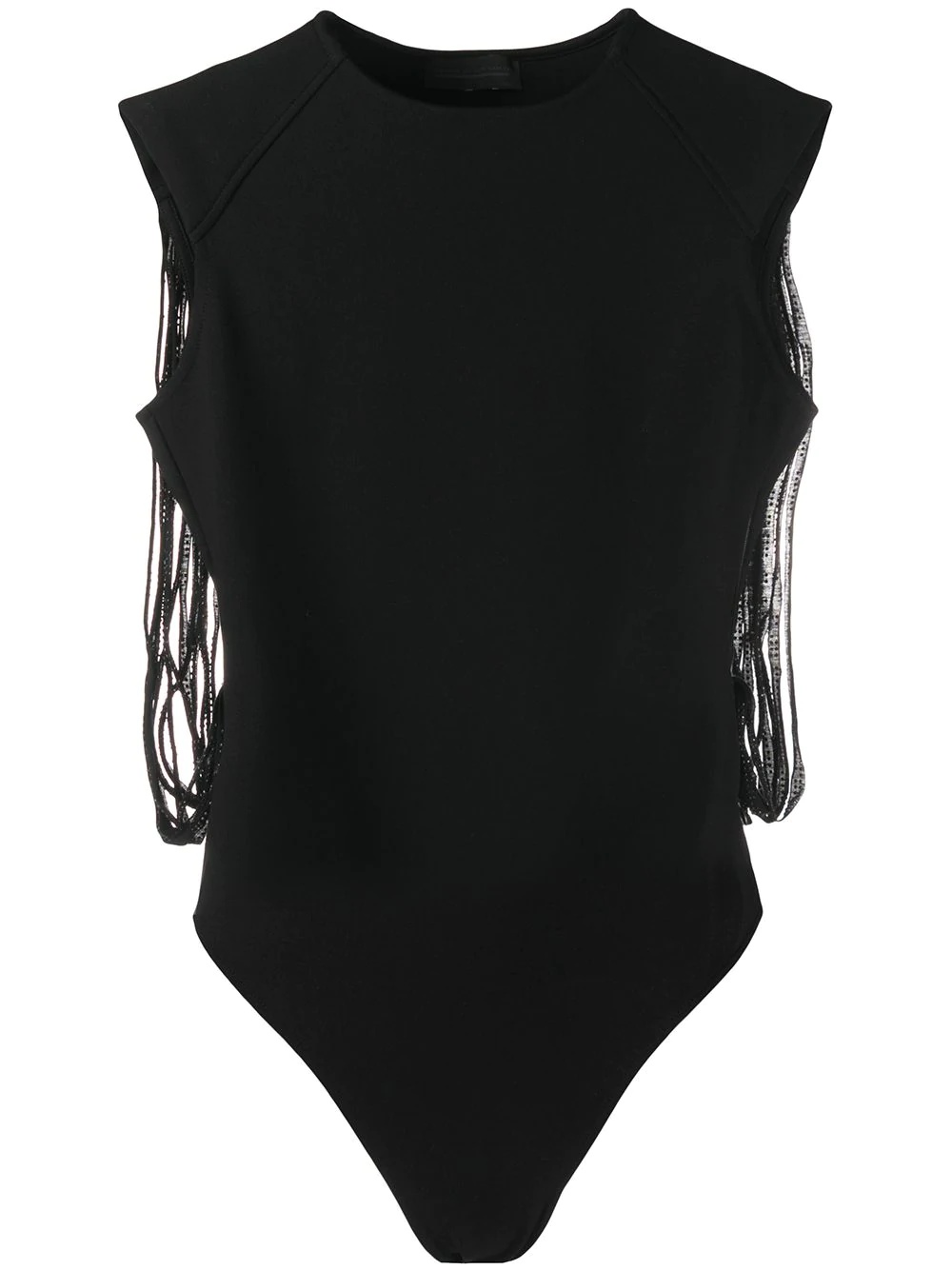 studded fringe back bodysuit - 1