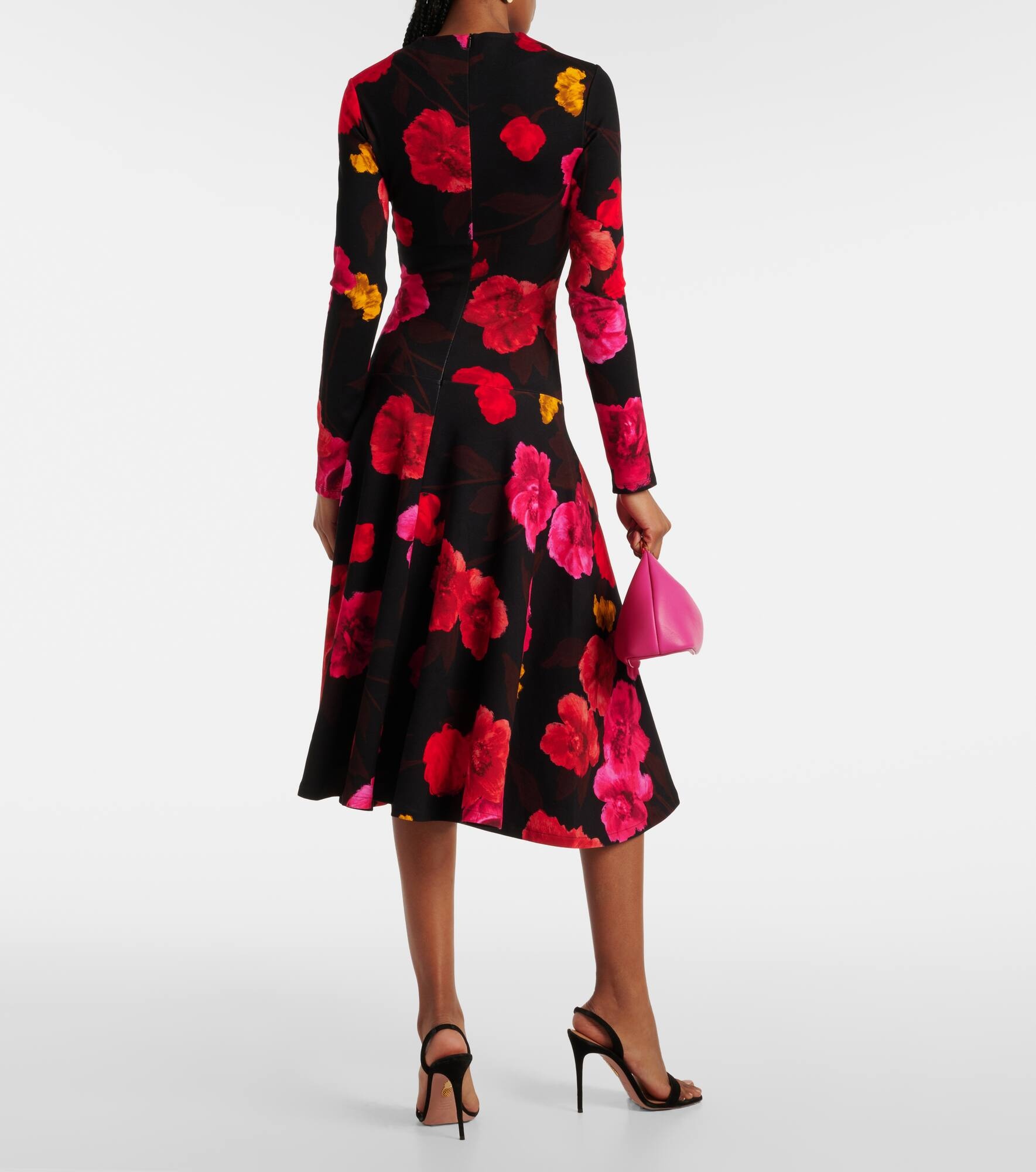 Floral gathered midi dress - 3