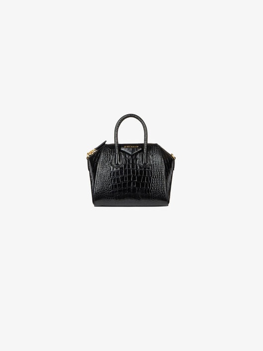 MINI ANTIGONA BAG IN CROCODILE EFFECT LEATHER - 1