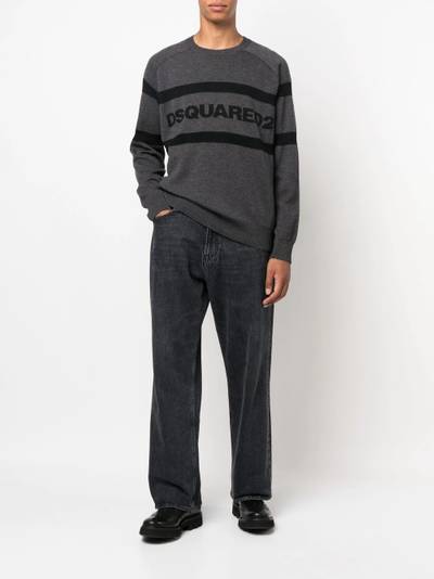 DSQUARED2 intarsia-knit logo jumper outlook