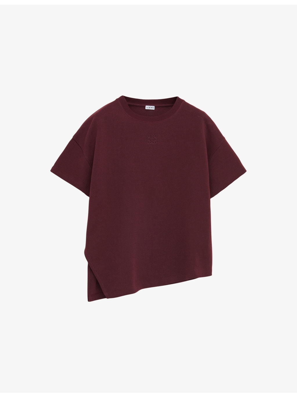 Logo-Embroidered Asymmetric-Hem Cotton-Blend T-Shirt - 1