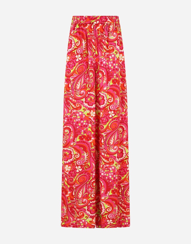 60s-print charmeuse palazzo pants - 1