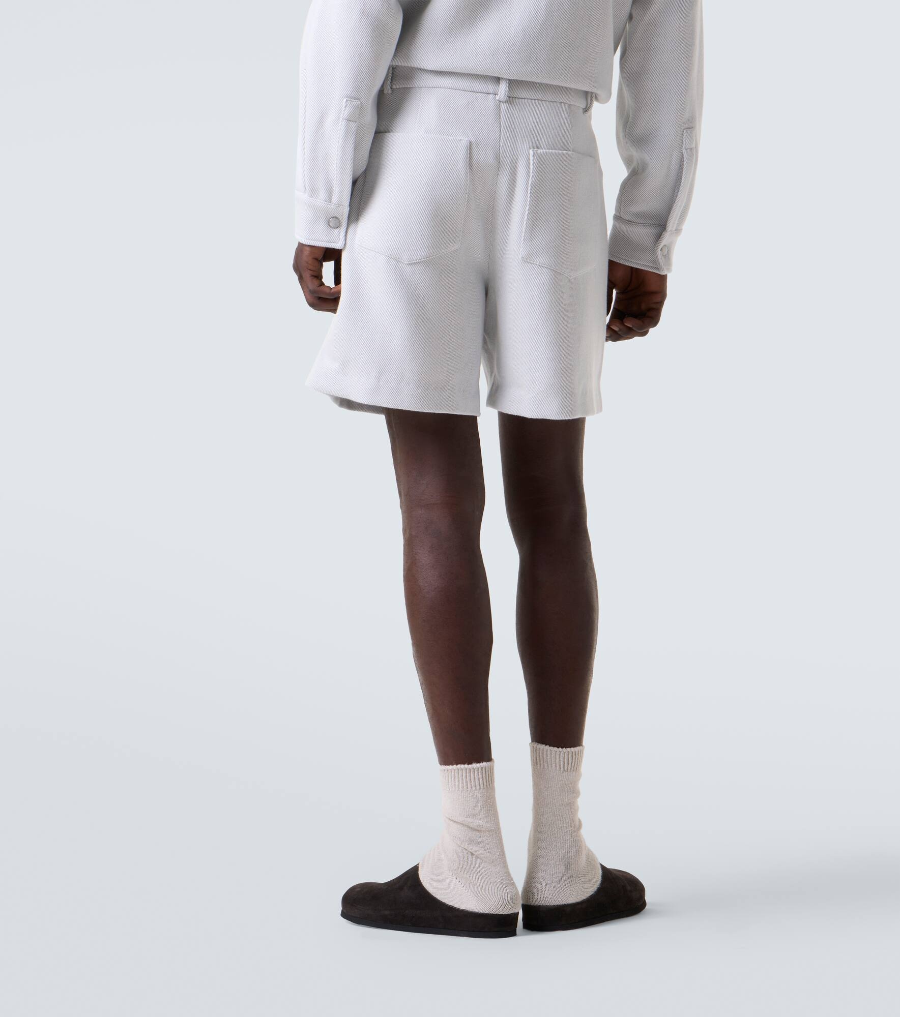 Explorer cashmere and cotton denim shorts - 4