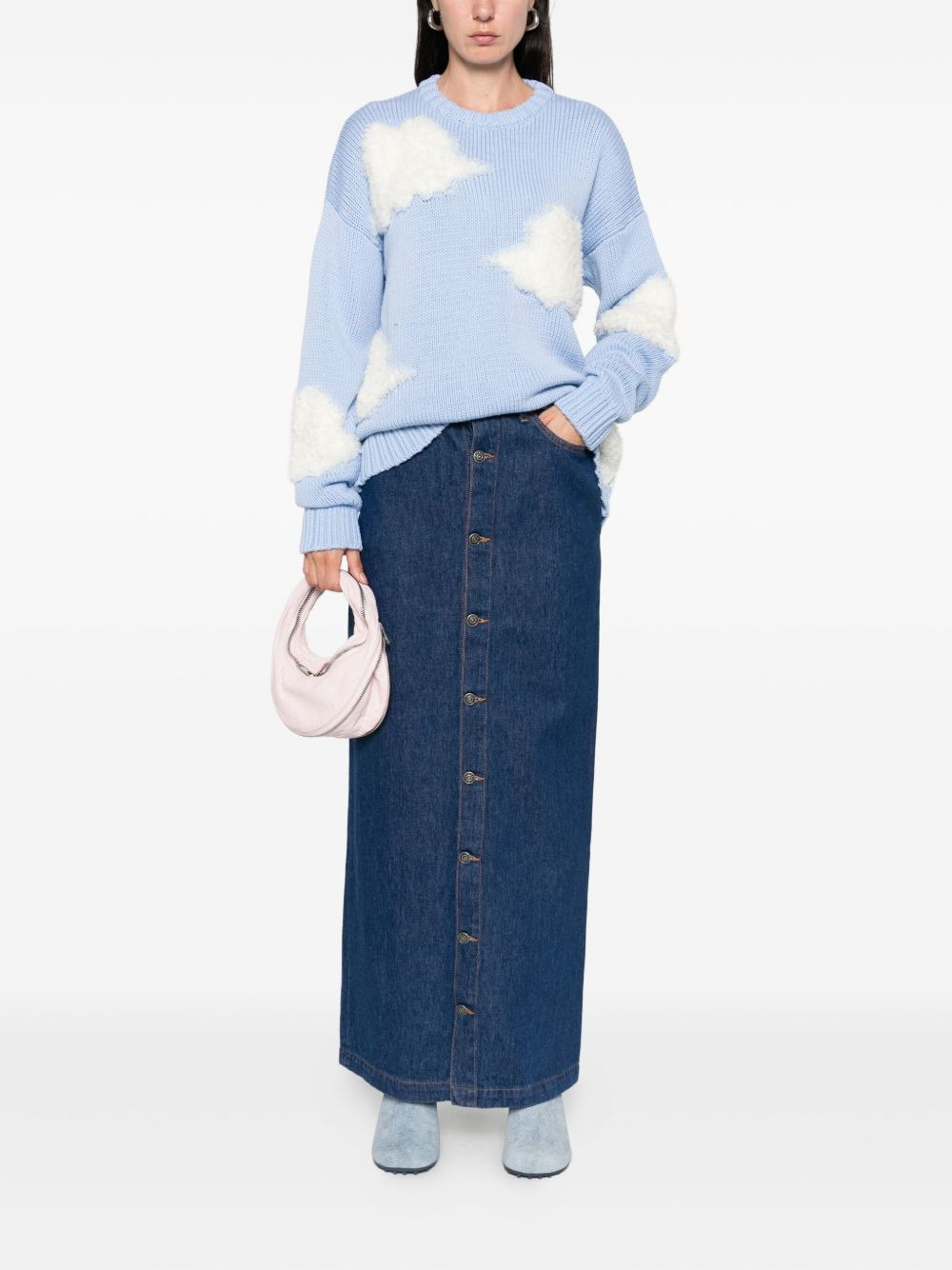 cloud-appliqué wool sweater - 2