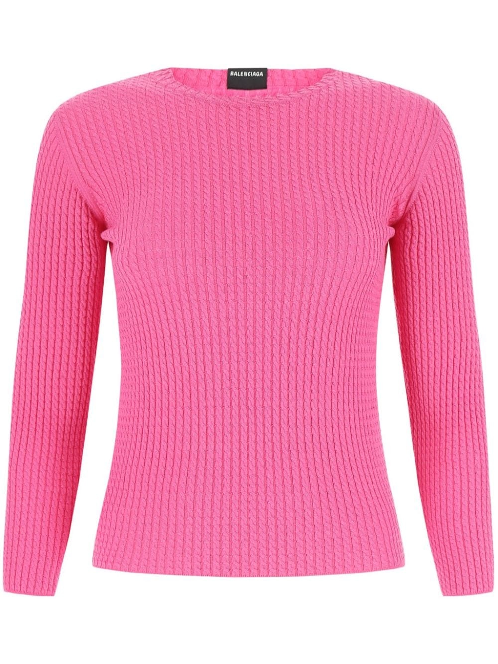 round-neck waffle-knit jumper - 1