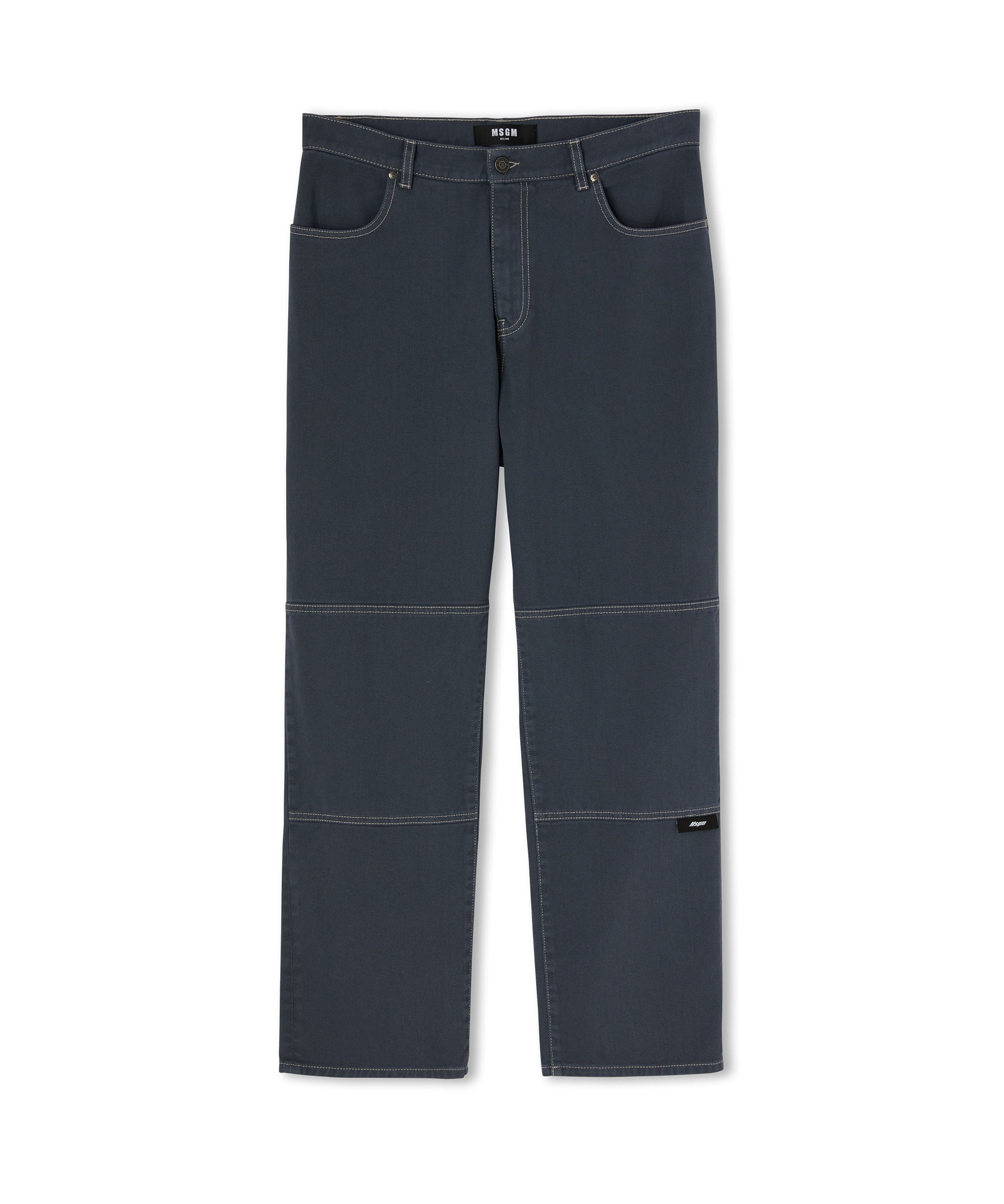 Bull cotton straight-leg jeans with logo and quote "never look back, it's all ahead" - 1