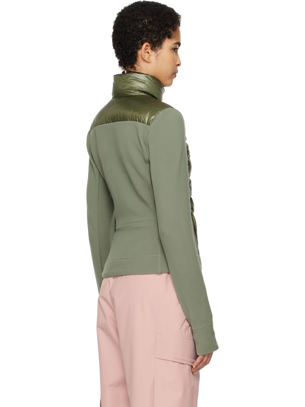 Green Padded Zip-Up Down Jacket - 3