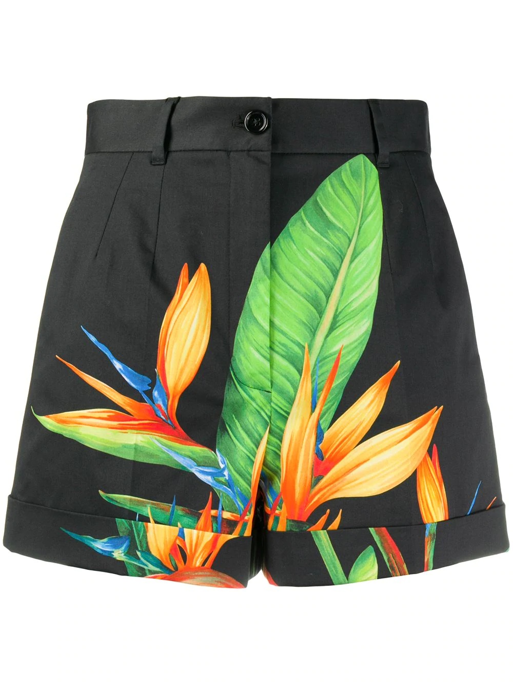 tropical print high-waist shorts - 1