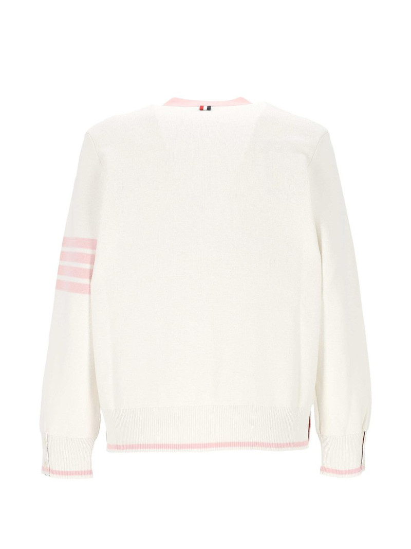 Thom Browne 4-Bar V-neck cardigan outlook