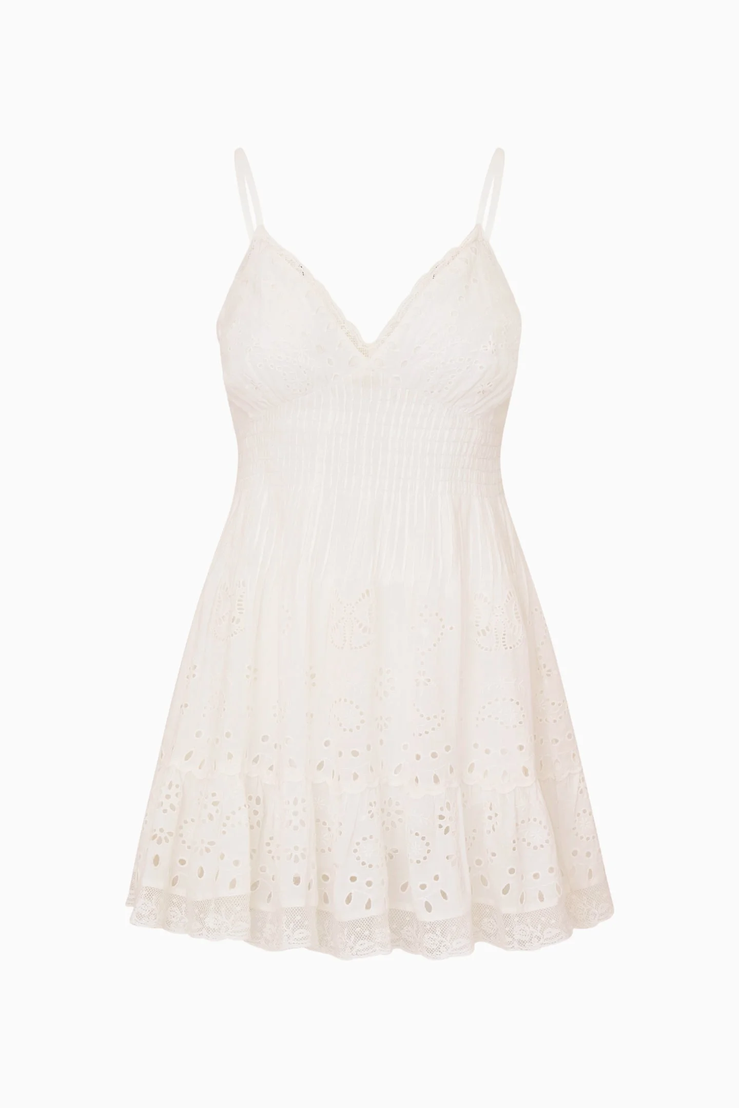 Azar Cotton Bandana Eyelet Mini Dress - 1