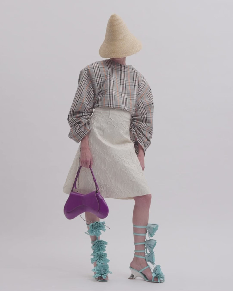 A.W.A.K.E. MODE KNEE-LENGTH A-LINE SKIRT ECRU outlook