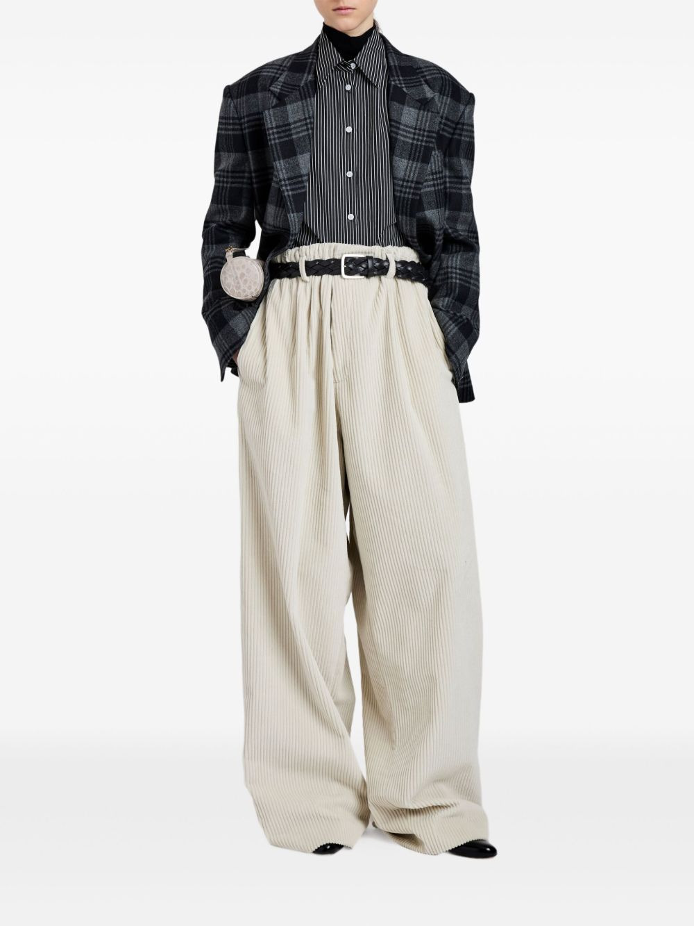 checked wool blazer - 2
