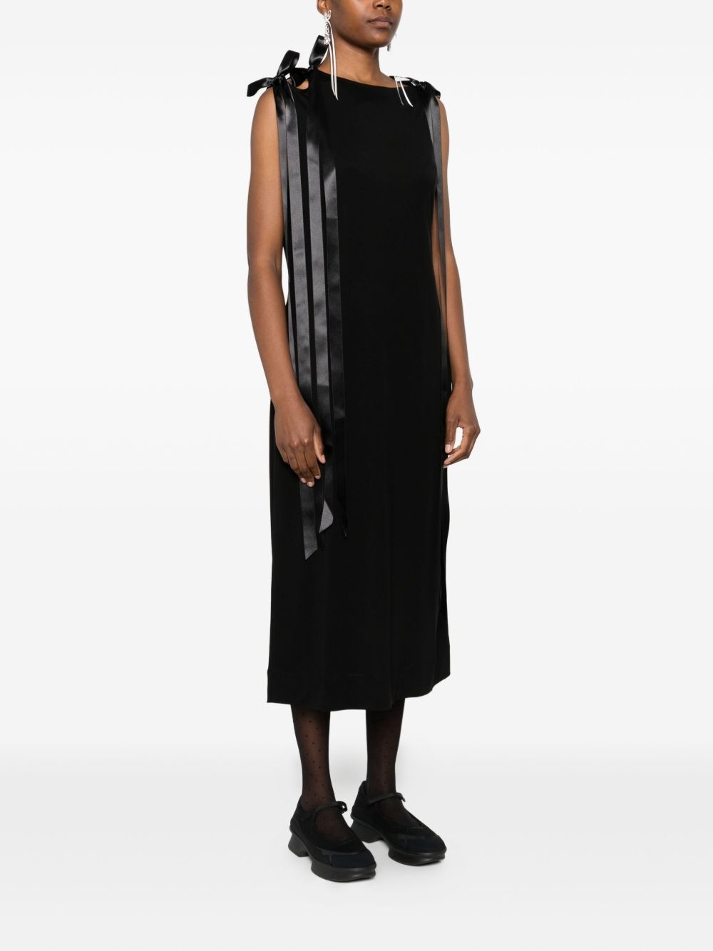 bow strap-detail midi dress - 3