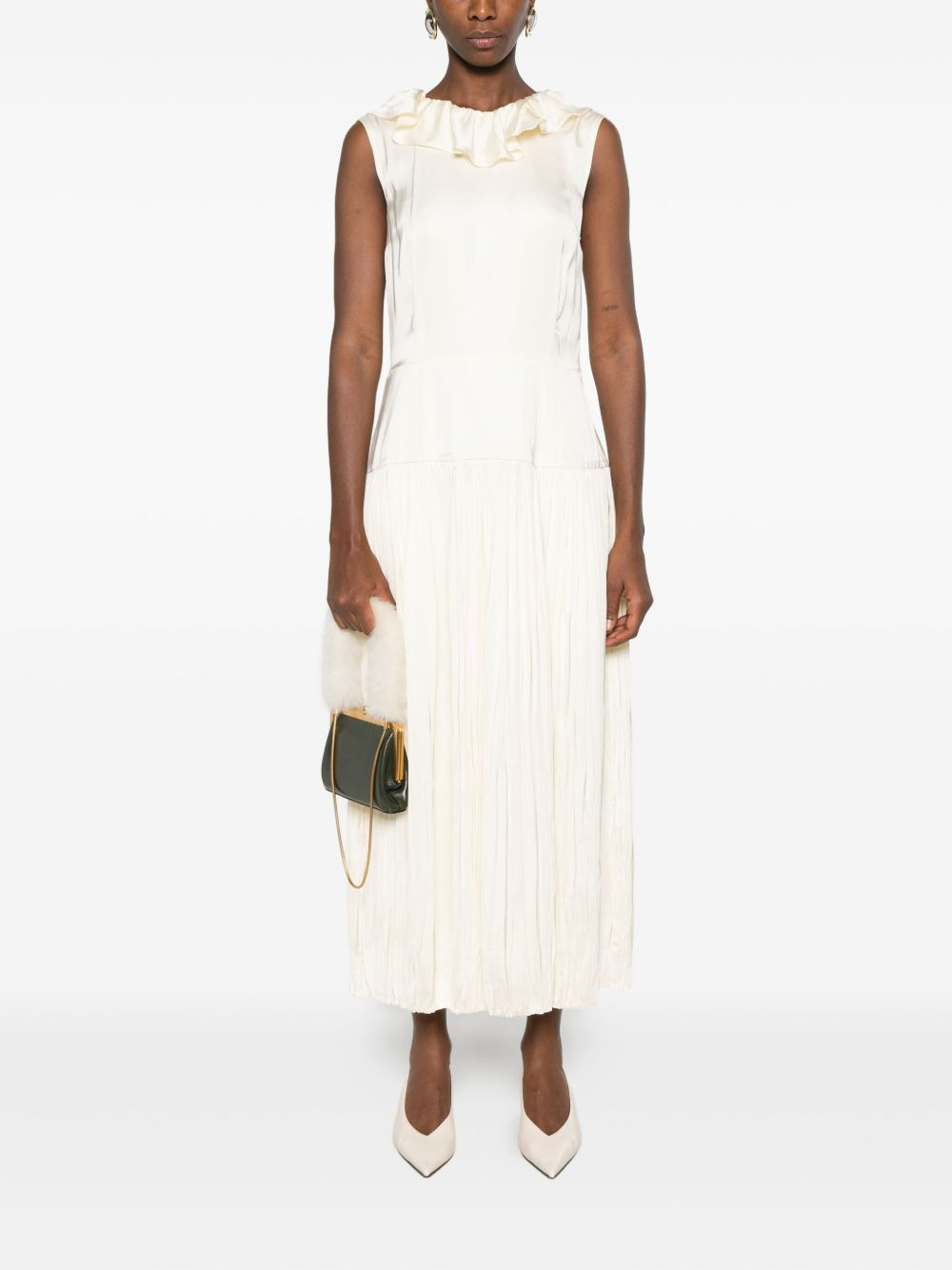 pleated ruffled dress - 2