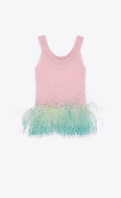 SAINT LAURENT tank top in mohair and feathers outlook