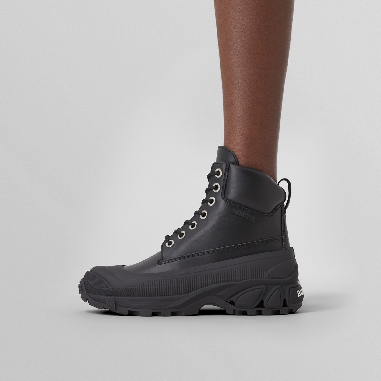 Lace-up Leather Boots - 4