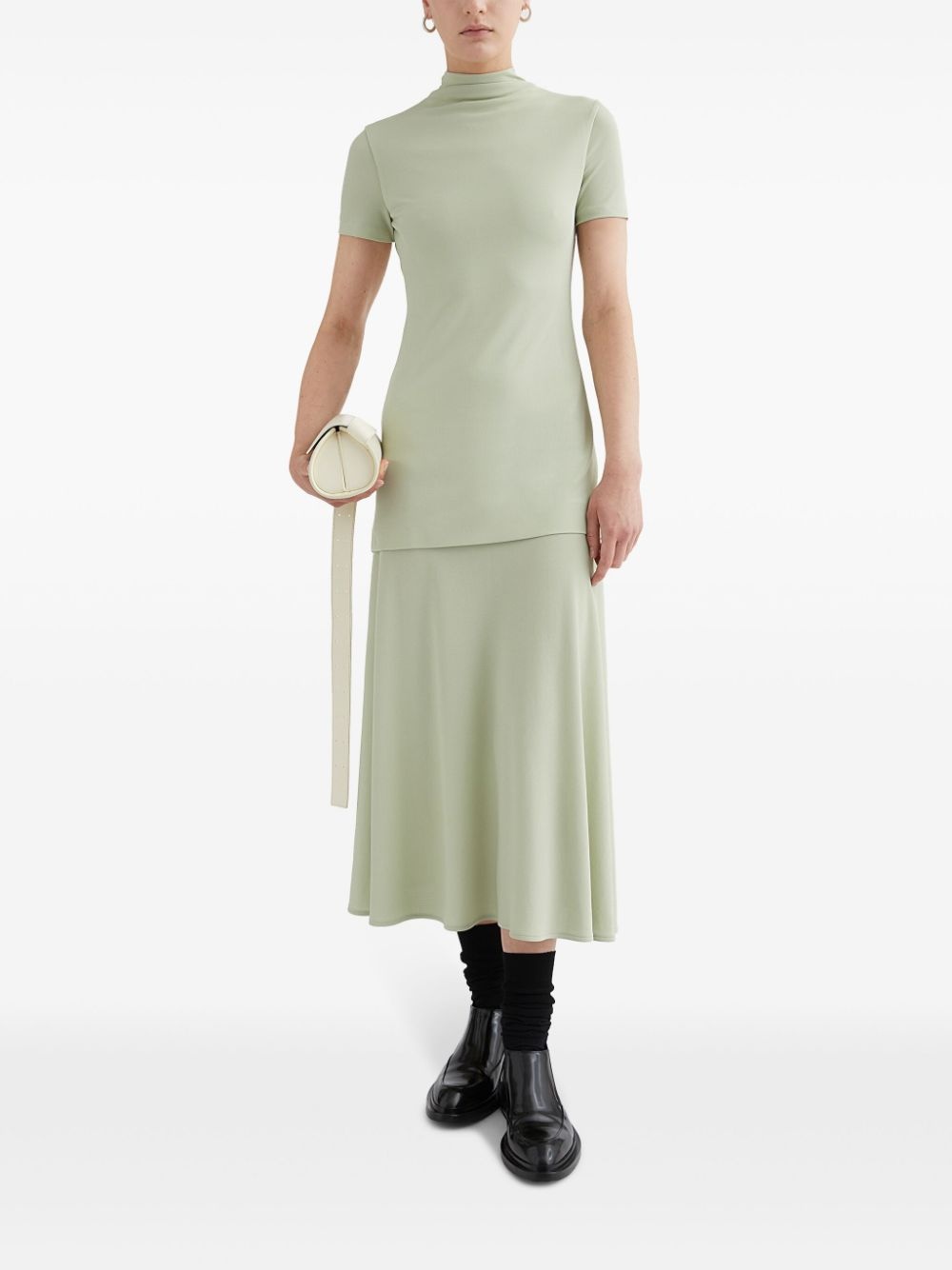 high-neck fluid midi dress - 2