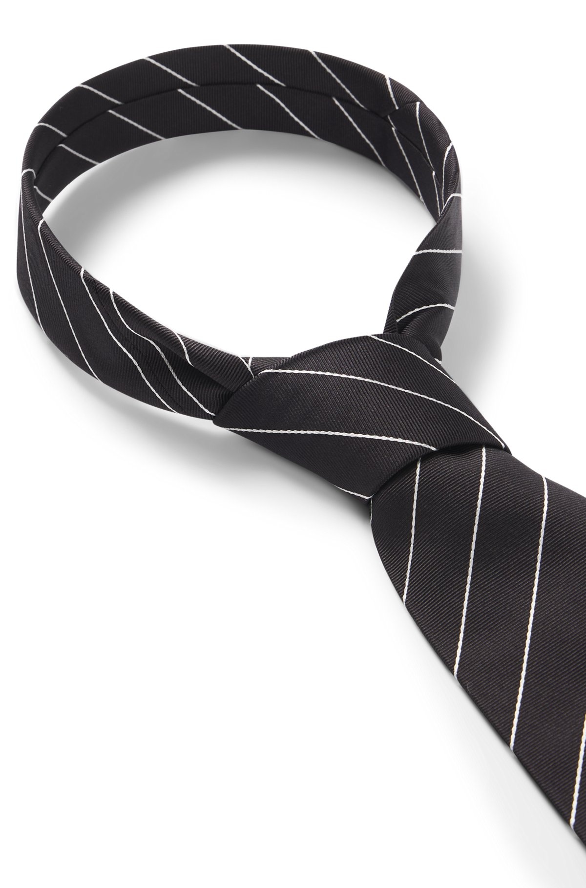 SILK-JACQUARD TIE WITH DIAGONAL STRIPES - 6