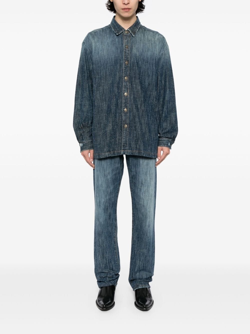 faded denim shirt - 2